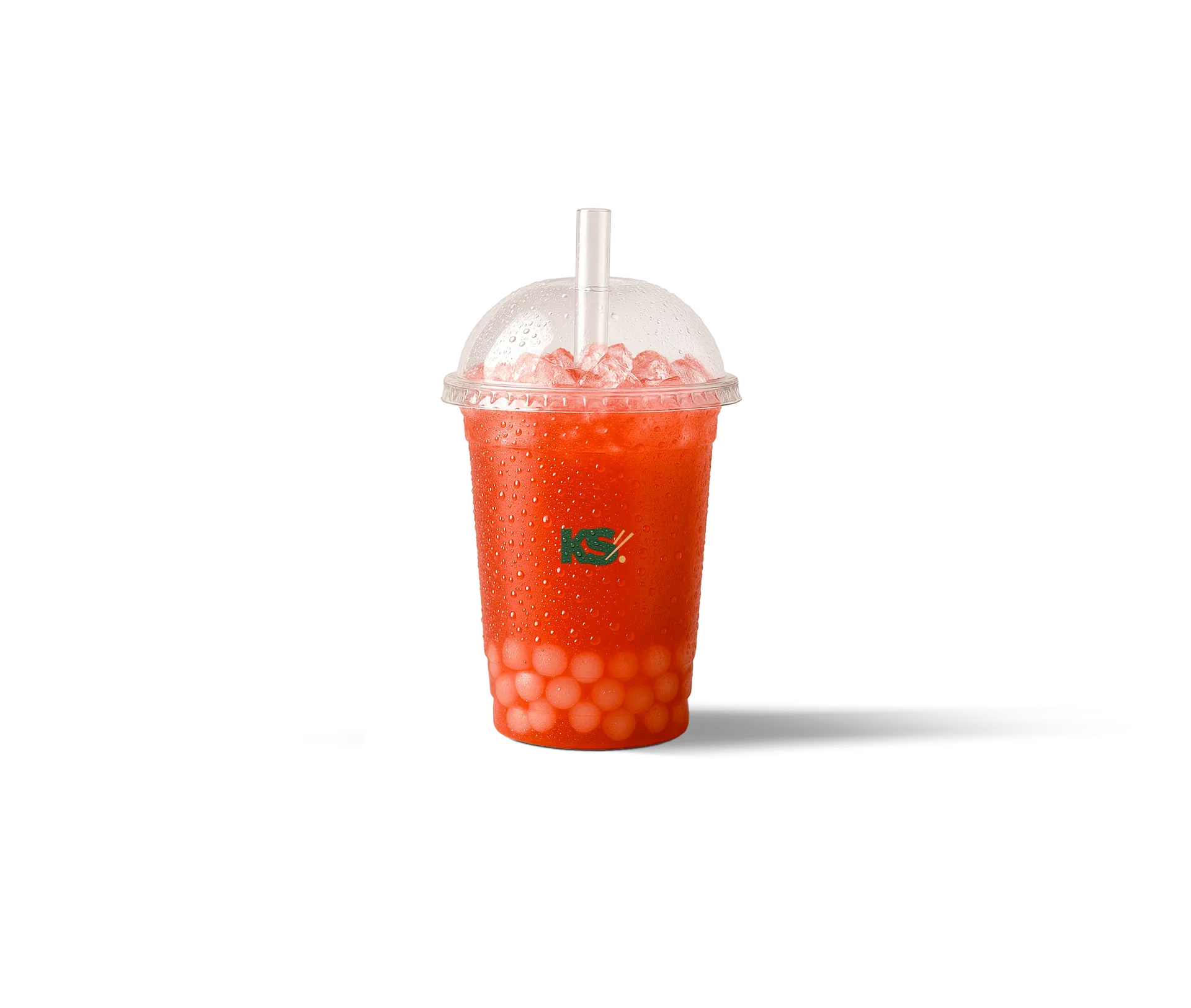 Bubble tea Lychee Love — thé au litchi, perles de tapioca, glaçons, notes florales et rafraîchissantes — Krousty Sabaïdi.