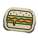 Illustration de bao Krousty Sabaïdi avec sauce qui coule, sur un sticker en papier.