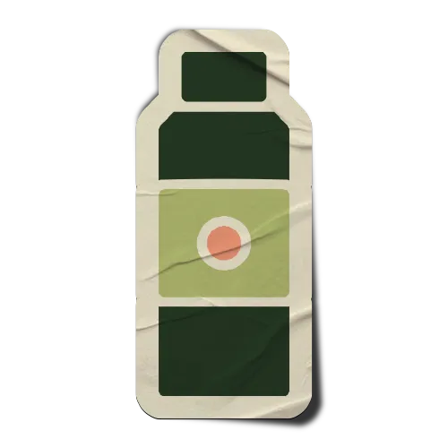 Bouteille ou gourde verte avec bouchon sport, hydratation portable.