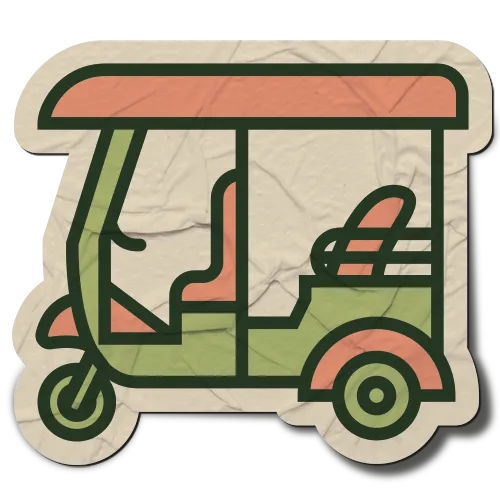 sticker tuktuk, Le service de livraison de Krousty Sabaidi