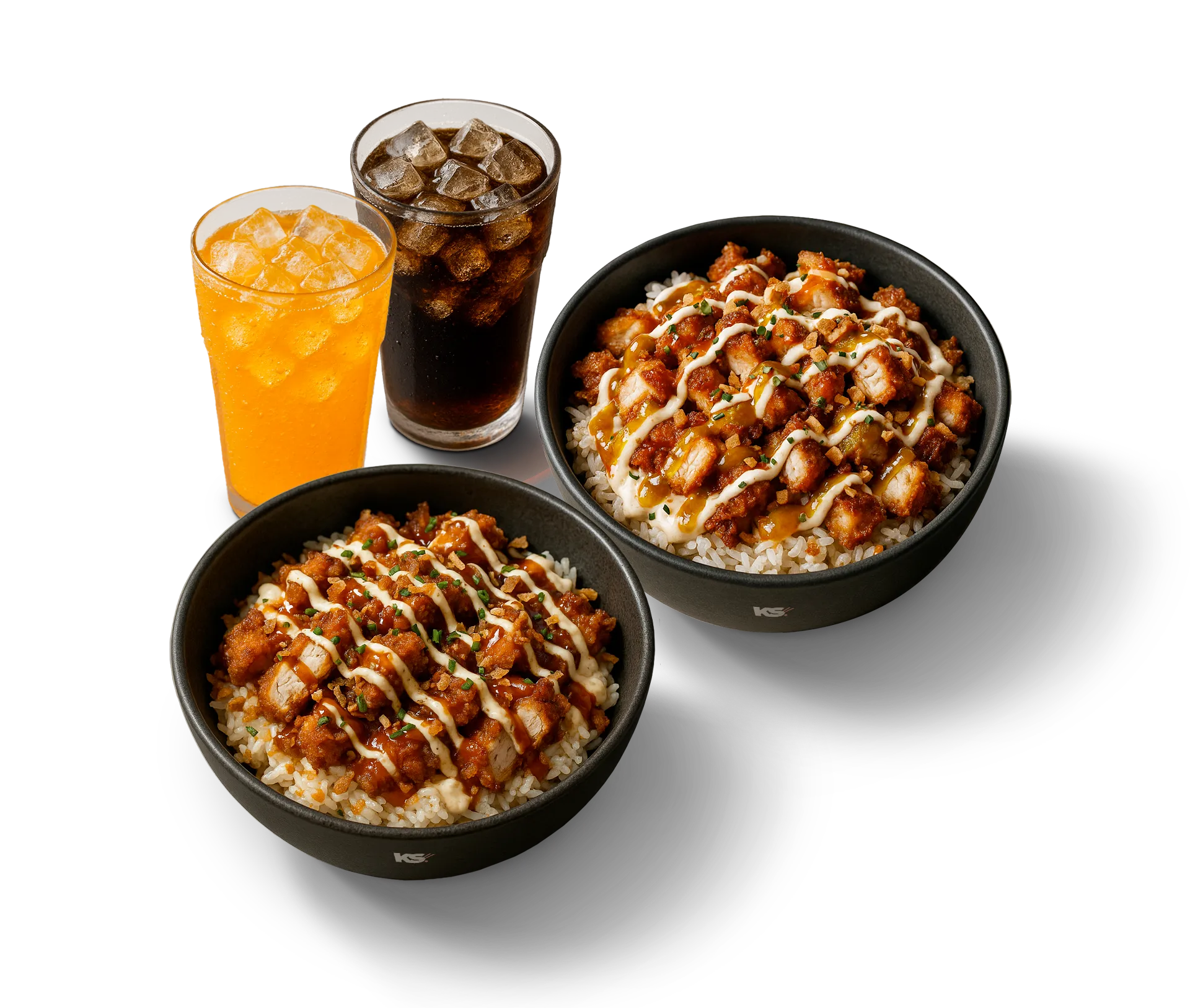 Krousty Duo : savourez notre formule pour deux avec 2 Krousty M croustillants, riz parfumé et 2 boissons au choix. Un moment gourmand chez Krousty Sabaïdi !