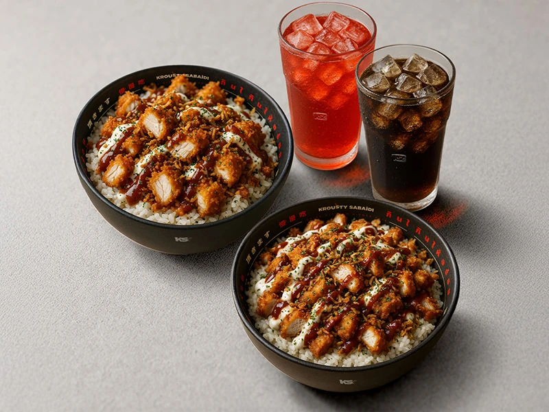 Formule Krousty Duo — deux portions de Krousty, 2boissons au choix, menu pour 2 — Krousty Sabaïdi.